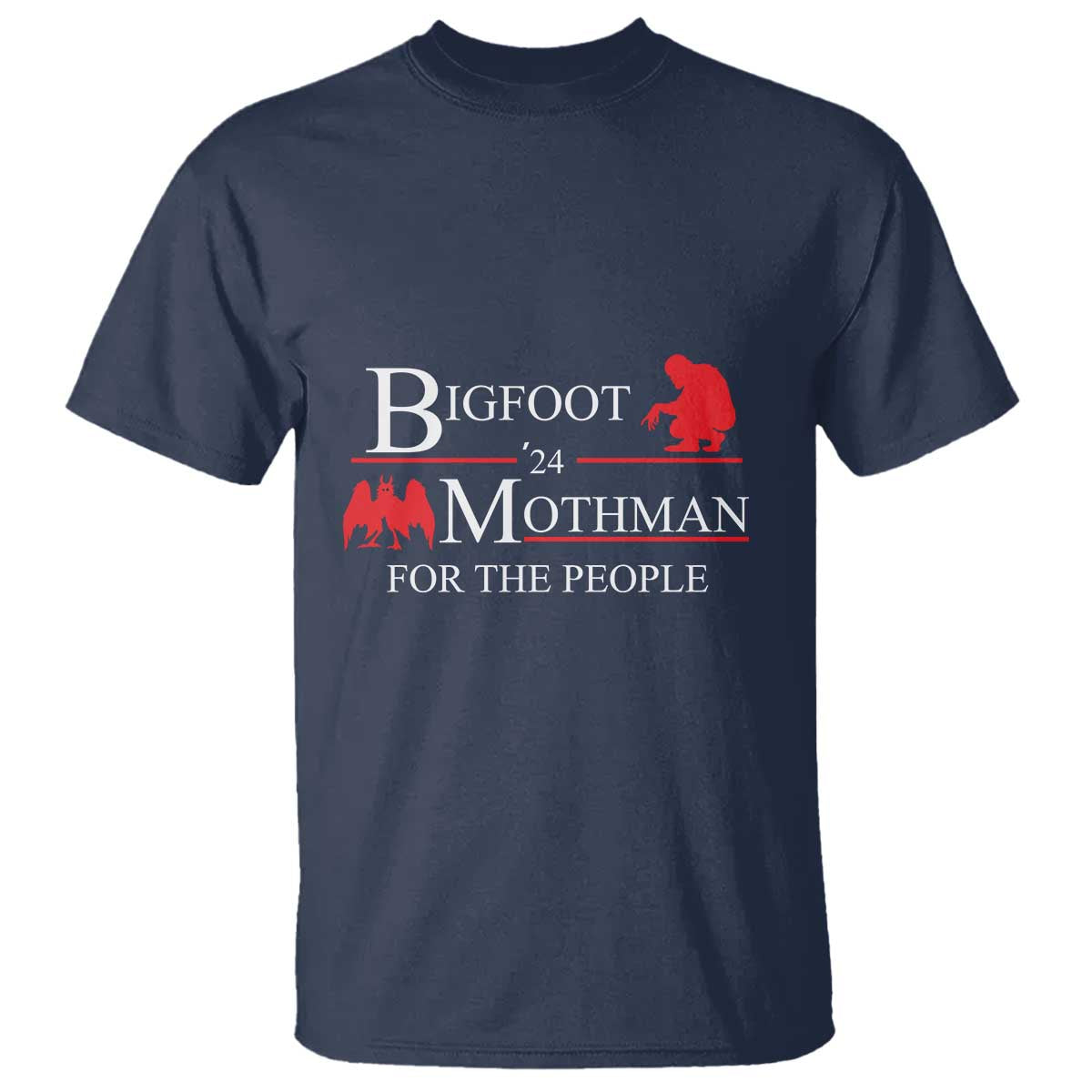 Funny Bigfoot Mothman'24 For The People T Shirt American Flag President Election - Wonder Print Shop