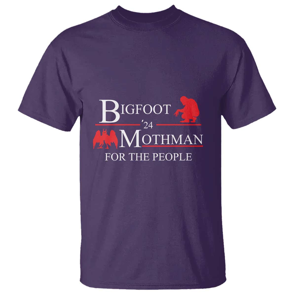 Funny Bigfoot Mothman'24 For The People T Shirt American Flag President Election - Wonder Print Shop
