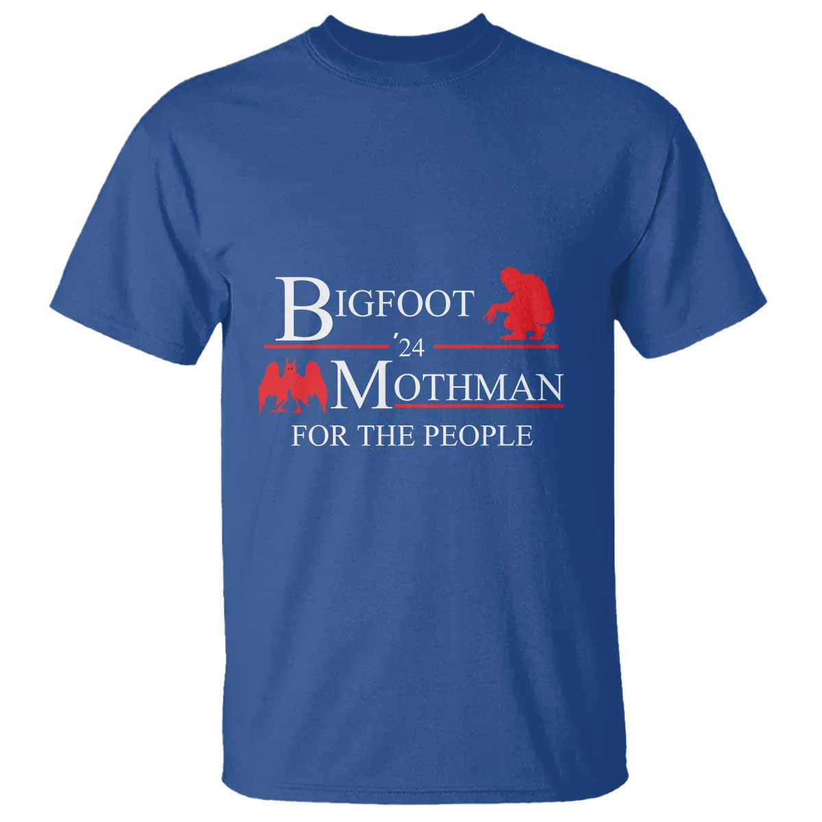 Funny Bigfoot Mothman'24 For The People T Shirt American Flag President Election - Wonder Print Shop