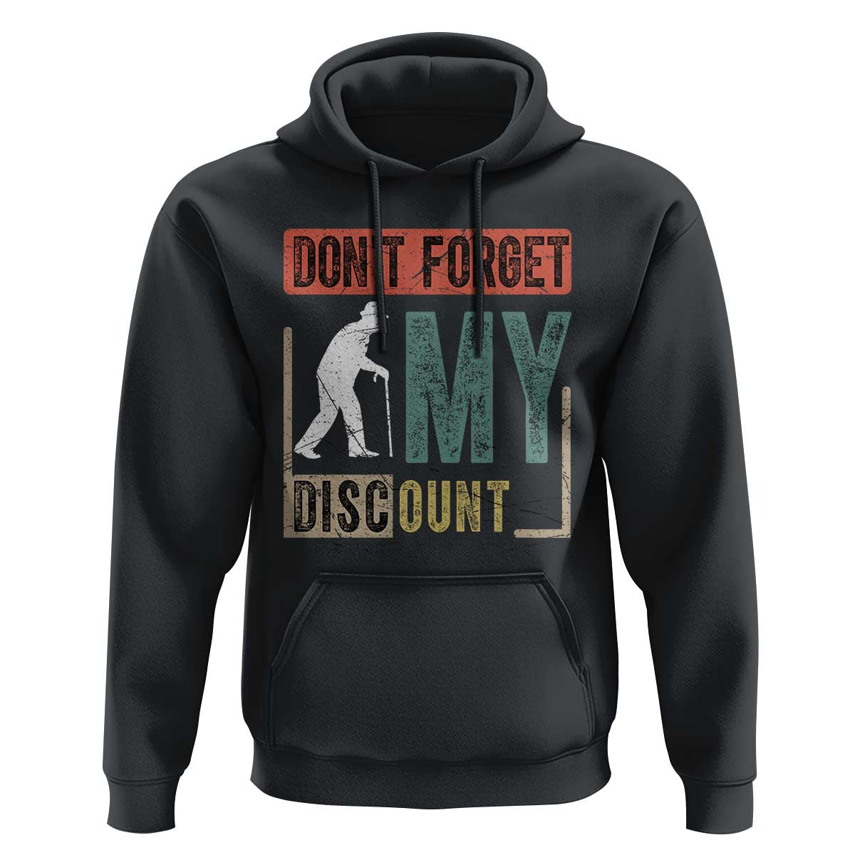 Funny Dont Forget My Discount Hoodie Old People Gag Retro Sunset - Wonder Print Shop