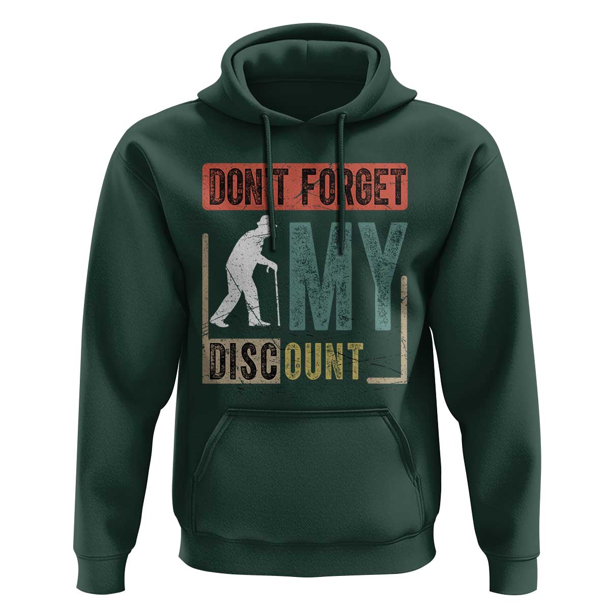 Funny Dont Forget My Discount Hoodie Old People Gag Retro Sunset - Wonder Print Shop