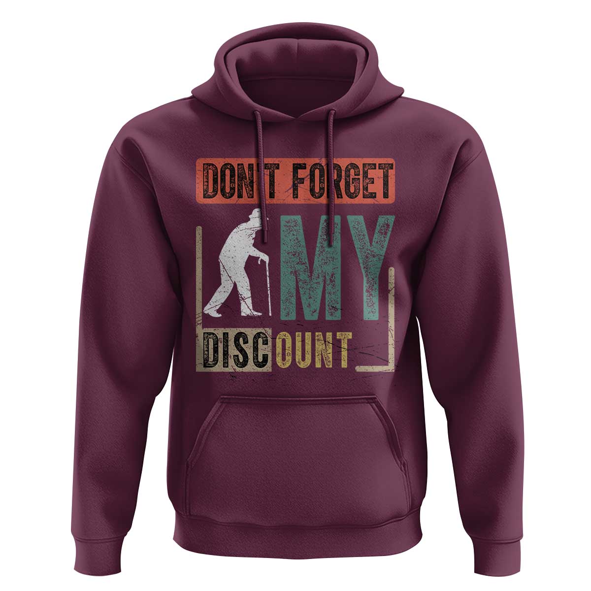 Funny Dont Forget My Discount Hoodie Old People Gag Retro Sunset - Wonder Print Shop