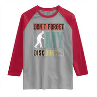 Funny Dont Forget My Discount Raglan Shirt Old People Gag Retro Sunset - Wonder Print Shop