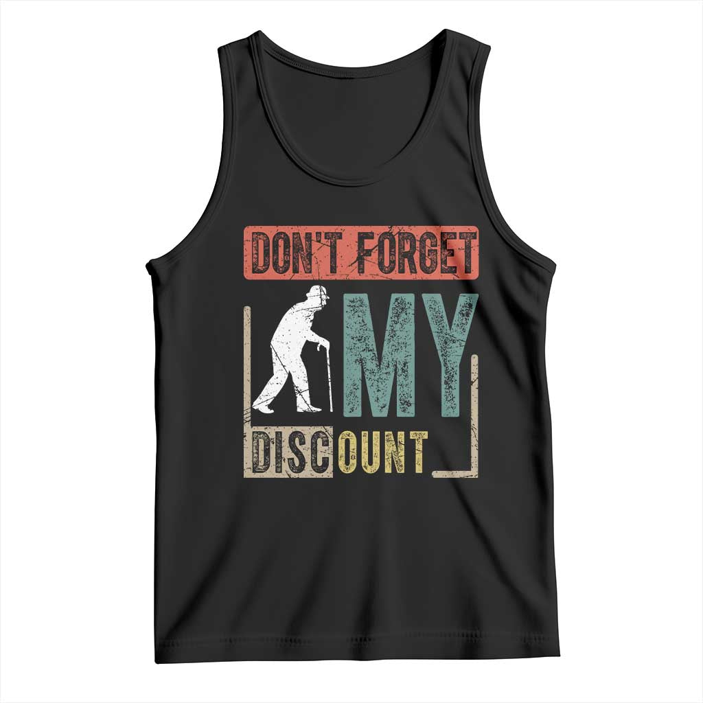 Funny Dont Forget My Discount Tank Top Old People Gag Retro Sunset - Wonder Print Shop