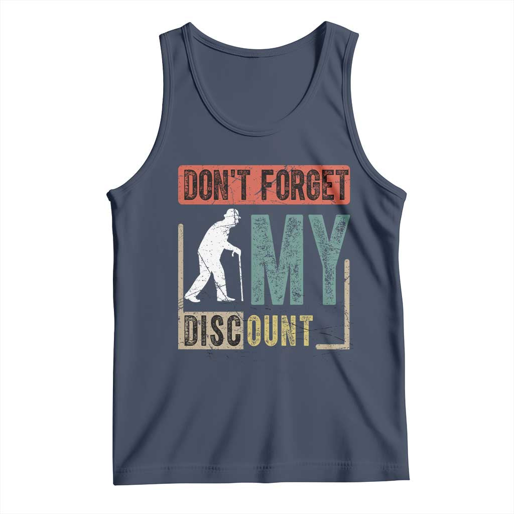 Funny Dont Forget My Discount Tank Top Old People Gag Retro Sunset - Wonder Print Shop