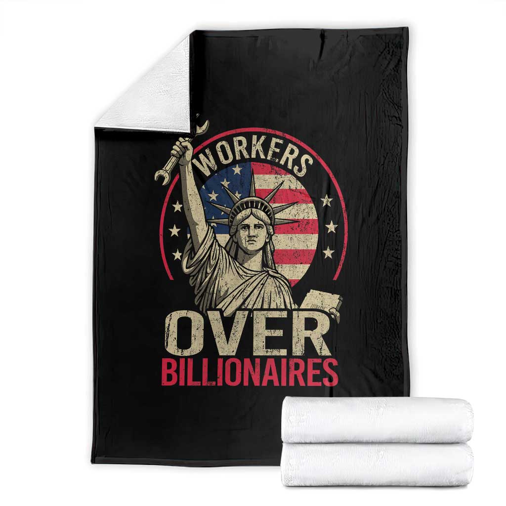 Workers Over Billionaires Throw Blanket Social Justice Statue Of Liberty - Wonder Print Shop