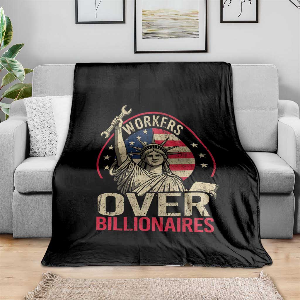 Workers Over Billionaires Throw Blanket Social Justice Statue Of Liberty - Wonder Print Shop