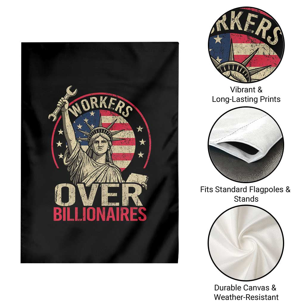 Workers Over Billionaires Garden Flag Social Justice Statue Of Liberty - Wonder Print Shop