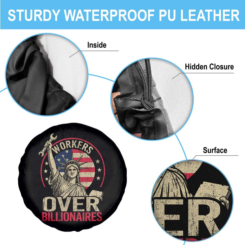 Workers Over Billionaires Spare Tire Cover Social Justice Statue Of Liberty - Wonder Print Shop