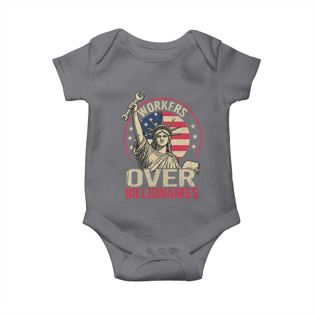 Workers Over Billionaires Baby Onesie Social Justice Statue Of Liberty - Wonder Print Shop