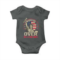 Workers Over Billionaires Baby Onesie Social Justice Statue Of Liberty - Wonder Print Shop
