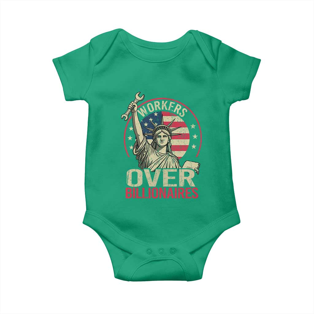 Workers Over Billionaires Baby Onesie Social Justice Statue Of Liberty - Wonder Print Shop