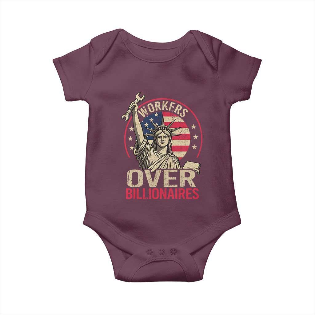 Workers Over Billionaires Baby Onesie Social Justice Statue Of Liberty - Wonder Print Shop