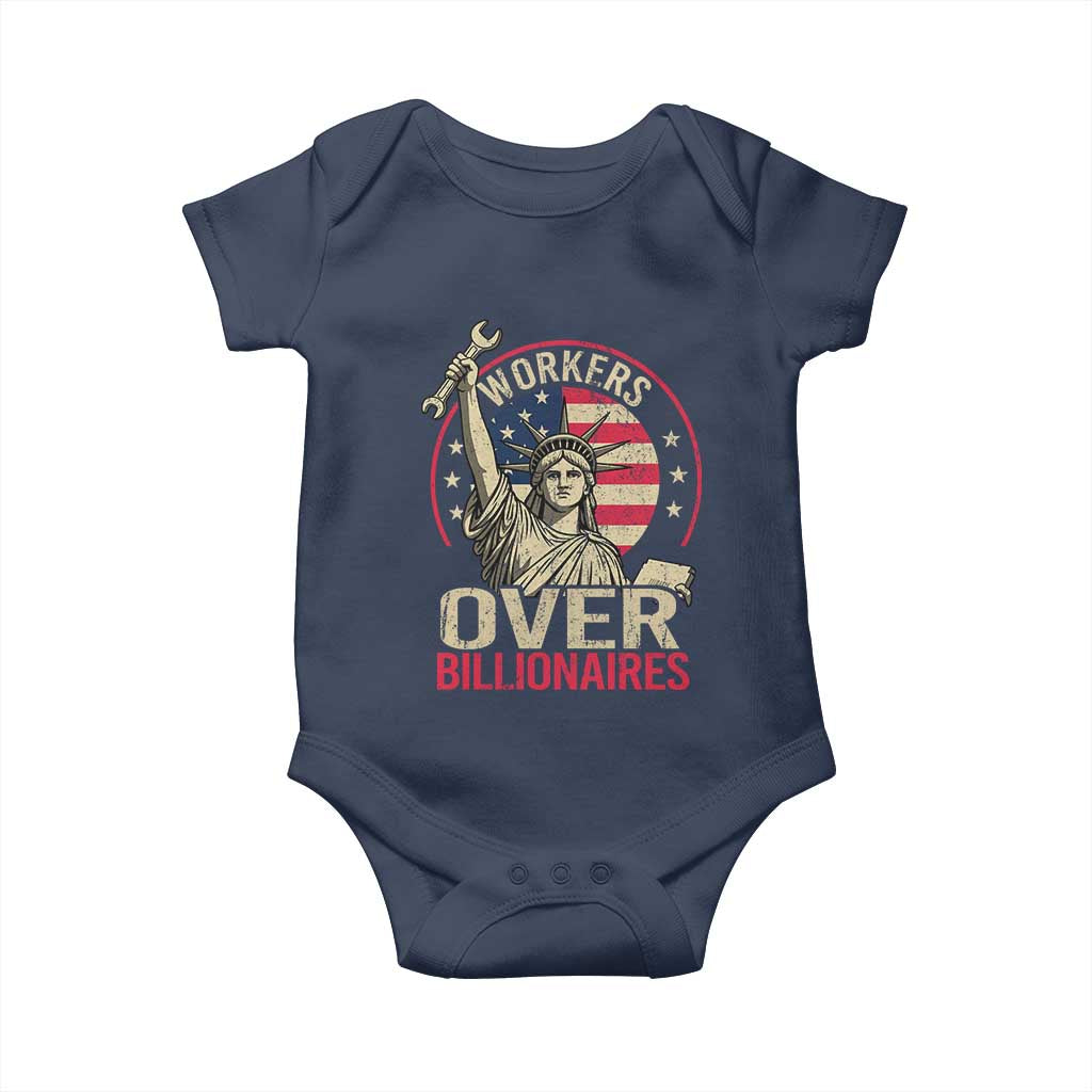 Workers Over Billionaires Baby Onesie Social Justice Statue Of Liberty - Wonder Print Shop