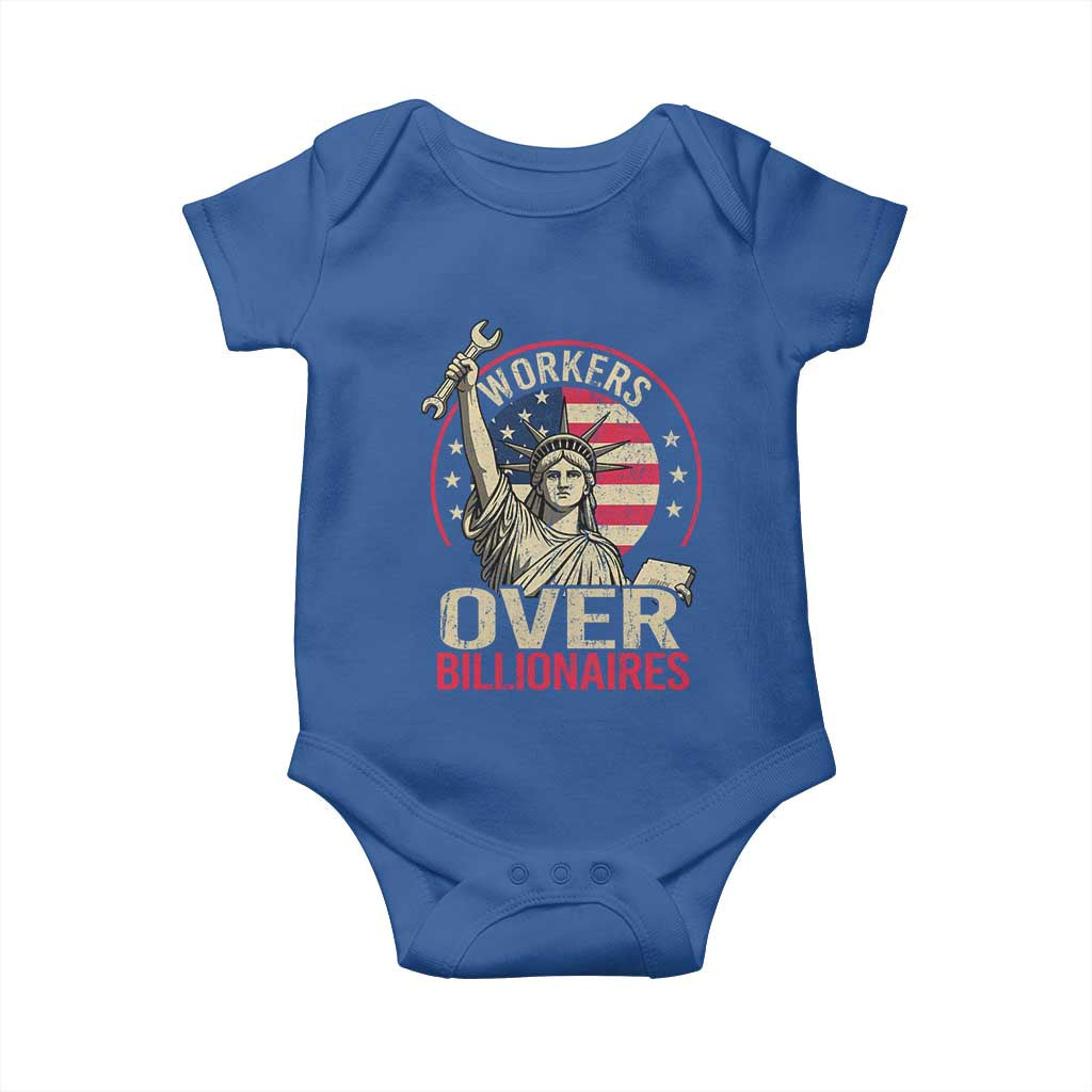 Workers Over Billionaires Baby Onesie Social Justice Statue Of Liberty - Wonder Print Shop