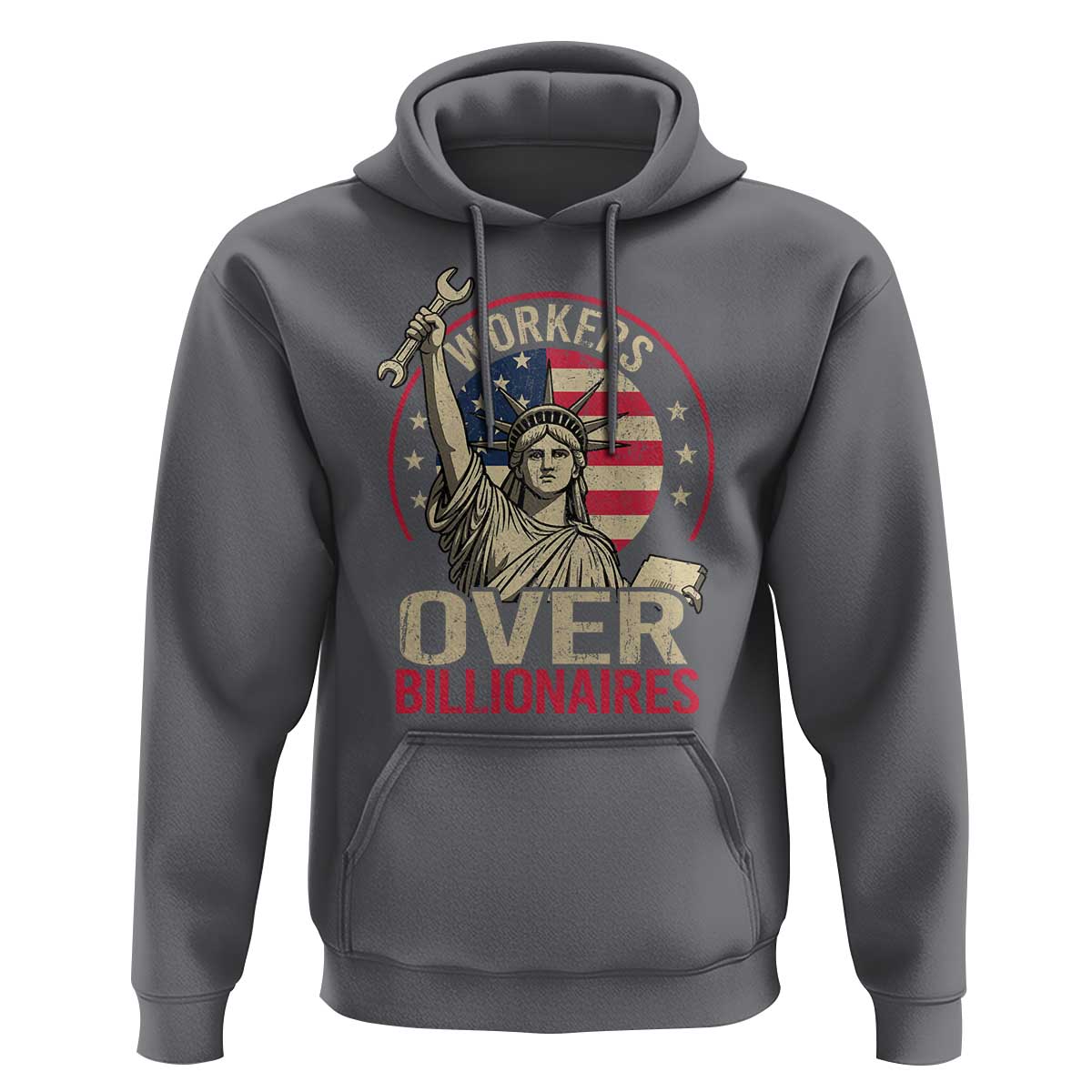 Workers Over Billionaires Hoodie Social Justice Statue Of Liberty - Wonder Print Shop