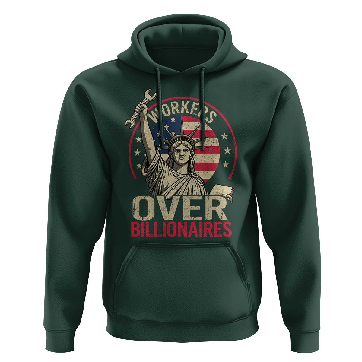 Workers Over Billionaires Hoodie Social Justice Statue Of Liberty - Wonder Print Shop