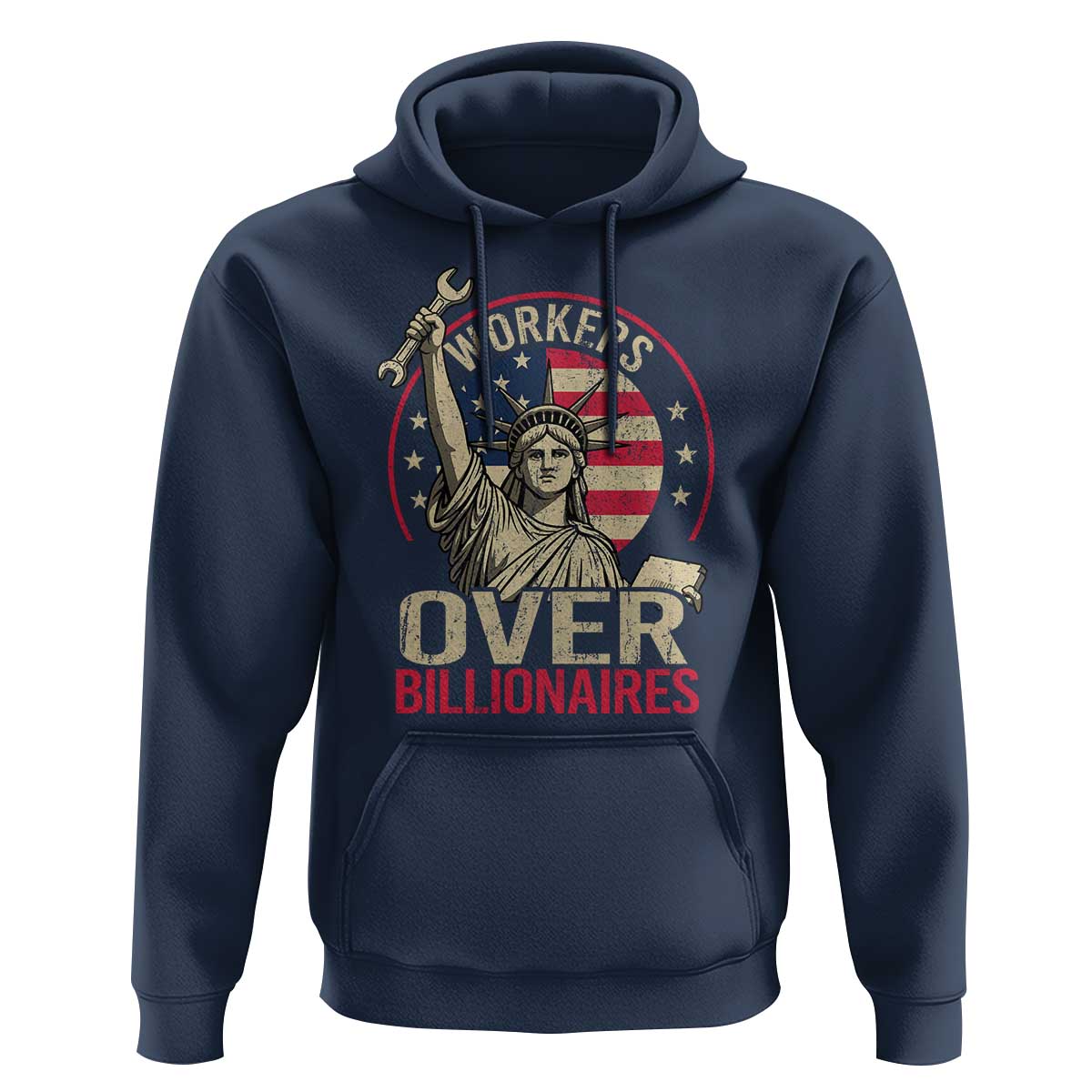 Workers Over Billionaires Hoodie Social Justice Statue Of Liberty - Wonder Print Shop