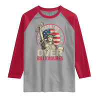 Workers Over Billionaires Raglan Shirt Social Justice Statue Of Liberty - Wonder Print Shop