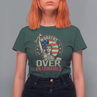 Workers Over Billionaires T Shirt For Women Social Justice Statue Of Liberty - Wonder Print Shop