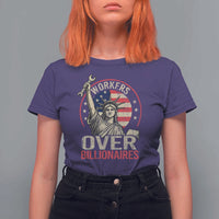 Workers Over Billionaires T Shirt For Women Social Justice Statue Of Liberty - Wonder Print Shop