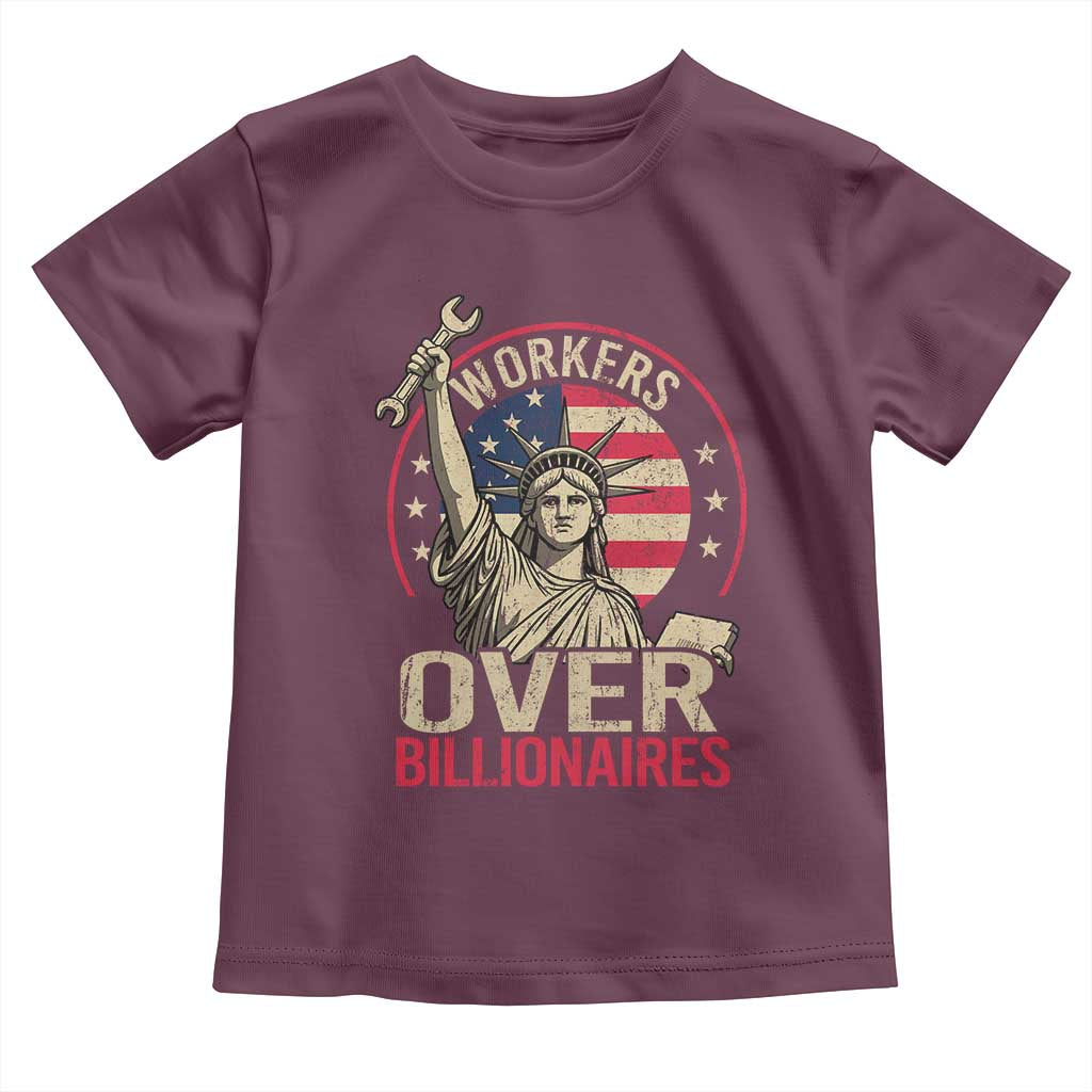 Workers Over Billionaires Toddler T Shirt Social Justice Statue Of Liberty - Wonder Print Shop