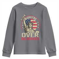Workers Over Billionaires Youth Sweatshirt Social Justice Statue Of Liberty - Wonder Print Shop