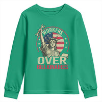 Workers Over Billionaires Youth Sweatshirt Social Justice Statue Of Liberty - Wonder Print Shop