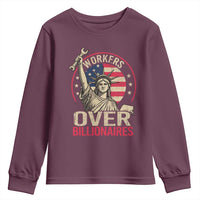 Workers Over Billionaires Youth Sweatshirt Social Justice Statue Of Liberty - Wonder Print Shop