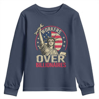 Workers Over Billionaires Youth Sweatshirt Social Justice Statue Of Liberty - Wonder Print Shop