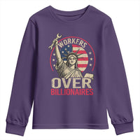 Workers Over Billionaires Youth Sweatshirt Social Justice Statue Of Liberty - Wonder Print Shop