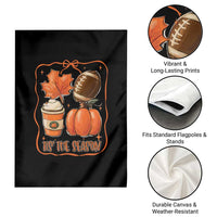Tis The Season Fall Thanksgiving Garden Flag Retro Coquette Bow American Football Pumpkin - Wonder Print Shop