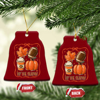 Tis The Season Fall Thanksgiving Ceramic Ornament Retro Coquette Bow American Football Pumpkin - Wonder Print Shop