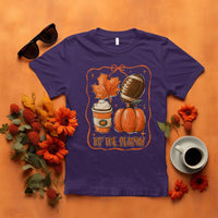 Tis The Season Fall Thanksgiving T Shirt Retro Coquette Bow American Football Pumpkin - Wonder Print Shop