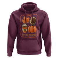 Tis The Season Fall Thanksgiving Hoodie Retro Coquette Bow American Football Pumpkin - Wonder Print Shop