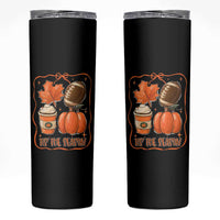 Tis The Season Fall Thanksgiving Skinny Tumbler Retro Coquette Bow American Football Pumpkin - Wonder Print Shop