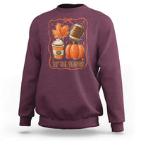 Tis The Season Fall Thanksgiving Sweatshirt Retro Coquette Bow American Football Pumpkin - Wonder Print Shop