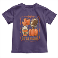 Tis The Season Fall Thanksgiving Toddler T Shirt Retro Coquette Bow American Football Pumpkin - Wonder Print Shop