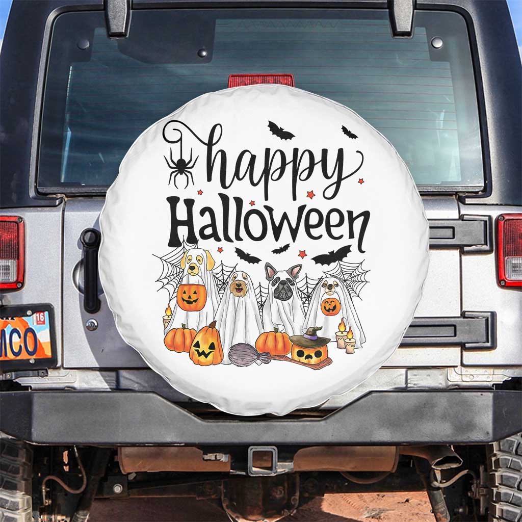 Happy Halloween Dog Ghost Spooky Season Spare Tire Cover - Wonder Print Shop