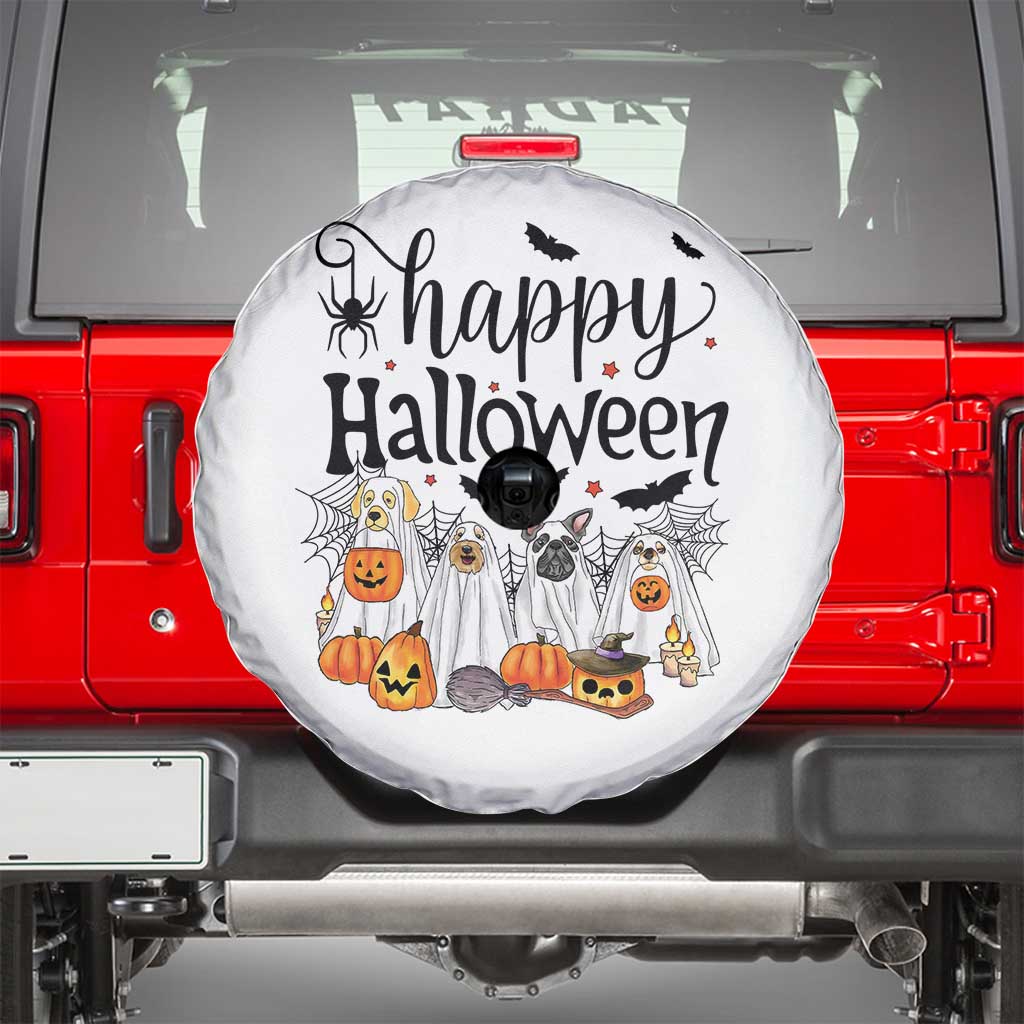 Happy Halloween Dog Ghost Spooky Season Spare Tire Cover - Wonder Print Shop
