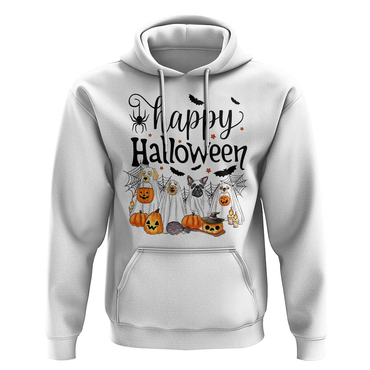 Happy Halloween Dog Ghost Spooky Season Hoodie - Wonder Print Shop