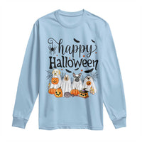 Happy Halloween Dog Ghost Spooky Season Long Sleeve Shirt - Wonder Print Shop