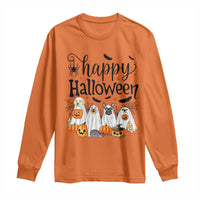 Happy Halloween Dog Ghost Spooky Season Long Sleeve Shirt - Wonder Print Shop