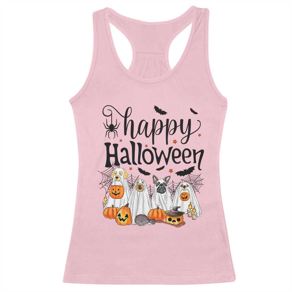 Happy Halloween Dog Ghost Spooky Season Racerback Tank Top - Wonder Print Shop
