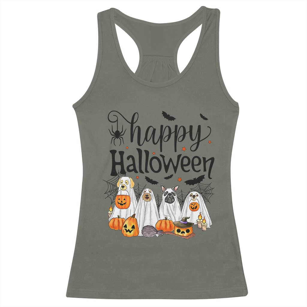 Happy Halloween Dog Ghost Spooky Season Racerback Tank Top - Wonder Print Shop