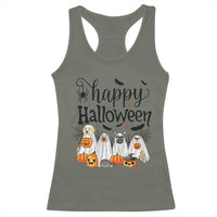 Happy Halloween Dog Ghost Spooky Season Racerback Tank Top - Wonder Print Shop