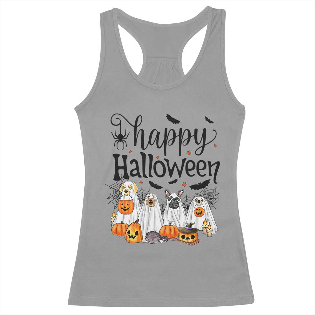 Happy Halloween Dog Ghost Spooky Season Racerback Tank Top - Wonder Print Shop