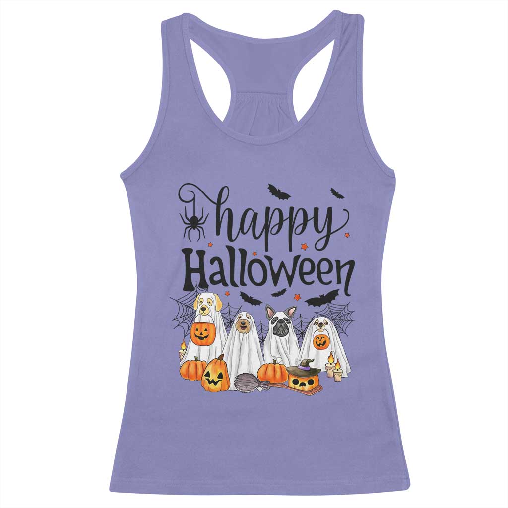 Happy Halloween Dog Ghost Spooky Season Racerback Tank Top - Wonder Print Shop