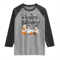 Happy Halloween Dog Ghost Spooky Season Raglan Shirt - Wonder Print Shop