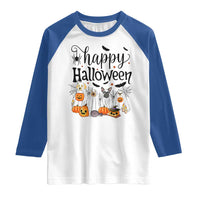 Happy Halloween Dog Ghost Spooky Season Raglan Shirt - Wonder Print Shop
